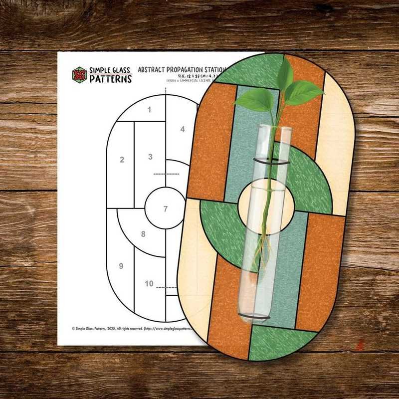 Abstract Propagation Station stained glass pattern preview