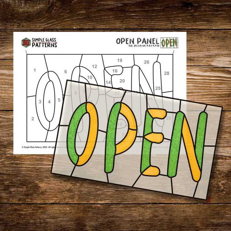 Open Panel stained glass pattern preview